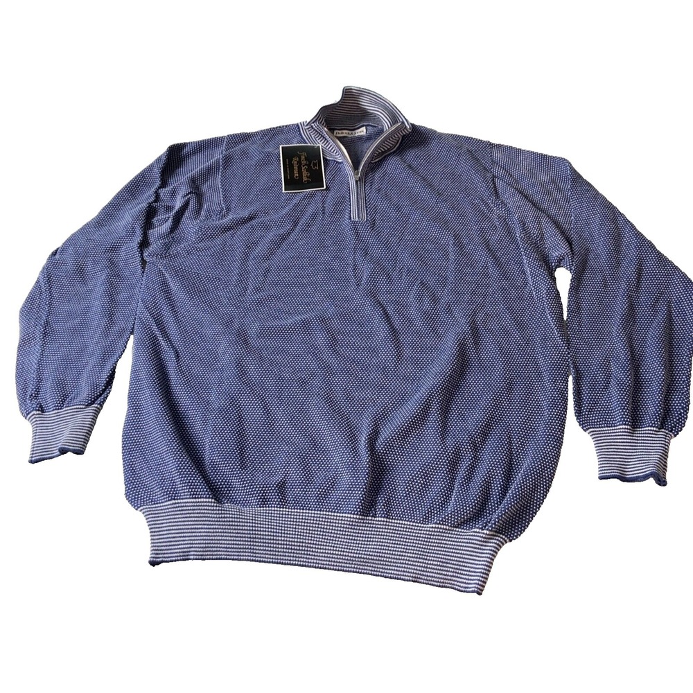 Bullock & Jones Men's Sweater 1/4 Zip Large Lightweight Vintage Scottish Knitwea